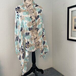 Floral Banana Republic Rectangular Scarf w/Unfinished Hem - 64" x 20" (U5)